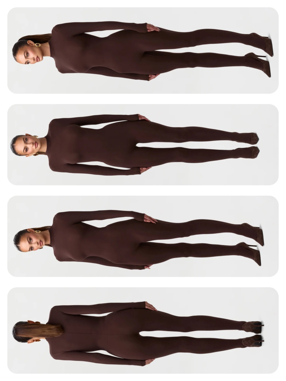 naked wardrobe Chocolate Brown Seamless Long-Sleeve Jumpsuit